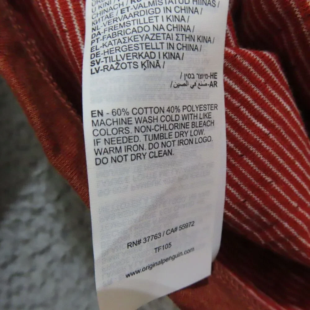 Penguin Munsingwear Shirt Mens Small Orange Knitted Crew Neck Long Sleeve NEW - Picture 10 of 11